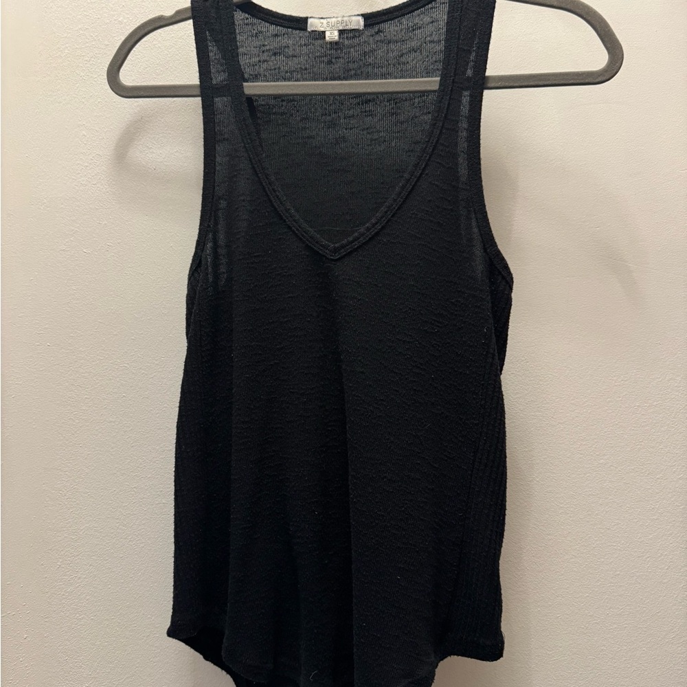 Z Supply Black V-Neck Racerback Sweater
